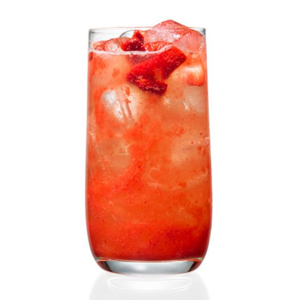Glass of iced strawberry lemonade
